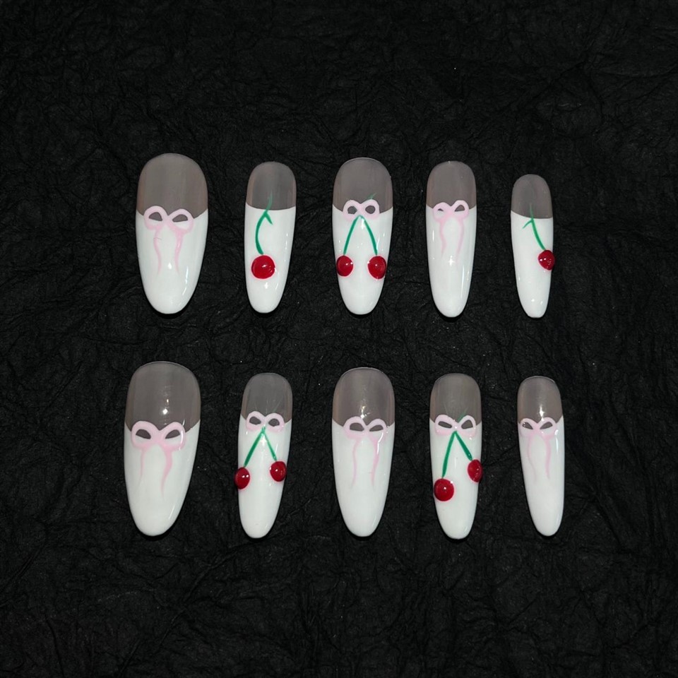 Cherry Pattern Nails